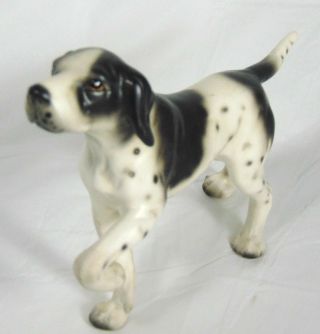 Pointer Dog Ceramic Figurine Black And White