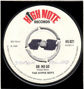 60s 70s Skinhead Reggae The Hippie Boys Dr No Go Uk 7 " Vinyl 45