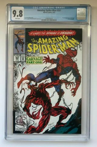 The Spider - Man 361 Cgc 9.  8 1st App Of Carnage Cletus Kasady Venom