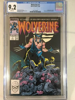 Wolverine - 1 - Cgc 9.  2 - Marvel - 1988 - White Pages - 1st Patch