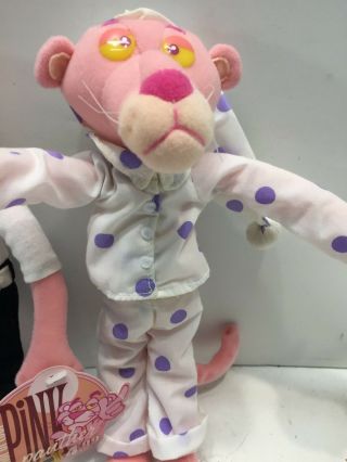 2 BLOCKBUSTER 10” THE PINK PANTHER plush COLLECTIBLE with Tags PAJAMAS HIPSTER 4