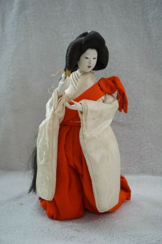 Hina Dolls Set Japanese Antique Gofun Silk Kimono Geisha Doll Vintage