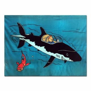 Tintin And Snowy Soft Blanket – Shark Submarine Large
