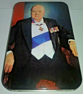 Presidents Collectible Old Sir Winston Churchill Speech Excerpts Tin Circa 1965