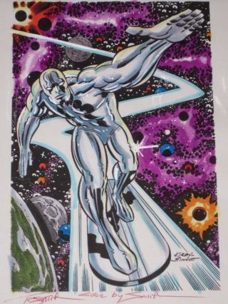 Silver Surfer Jack Kirby Sinnott Hand - Painted Color Guide Art Signed