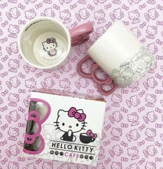 Nib Hello Kitty Cafe Exclusive Ceramic Pink Bow Mug Cup,  14 Oz,  Le Rare