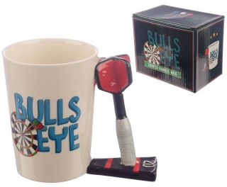 Novelty 3d Dart Handle Bulls Eye Design Coffee Mug Tea Cup In Gift Box
