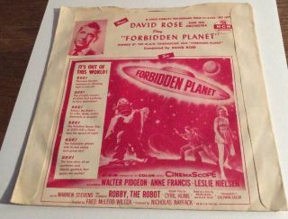David Rose Forbidden Planet Mgm 45 Rpm With Picture Sleeve Science Fiction