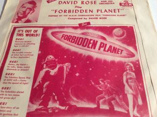 DAVID ROSE Forbidden Planet MGM 45 RPM WITH PICTURE SLEEVE science fiction 2