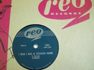 Stereos Rare 78rpm Canada Only " I Wish I Was A Teenager Again " 1958 Near