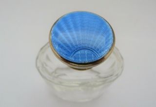 1929 F Wick & Co - Solid Silver & Guilloche Enamel Perfume/scent/ Cologne Bottle