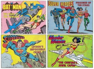 1979 Dc Set Of 4 Mini Comic Books From Post Cereals Nos Batman,