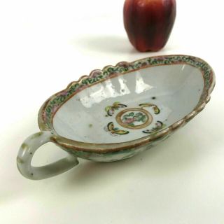 19th Century Chinese Rose Medallion Porcelain Sauce Boat