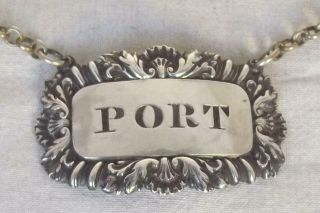 A Georgian Solid Sterling Silver Port Decanter Label London 1826.