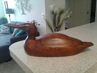 The Decoy Shop,  Freeport Maine,  Vintage Wood Carved Decoy,  Common Loon,  H Heap Lll