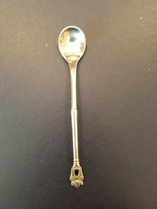 Vintage Georg Jensen Acorn Sterling Mustard Spoon.  4 1/8 "