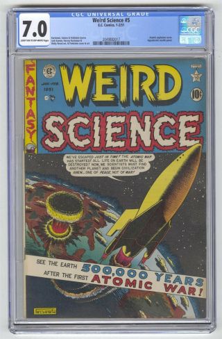Weird Science 5 Cgc 7.  0 Ec Comic Hypodermic Needle Atomic Explosion