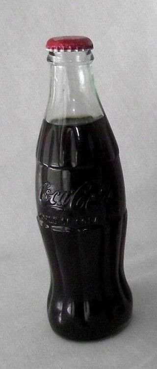 Coke Coca Cola Glass Bottle Atlanta Full Embossed Red Cap Classic 8 Oz