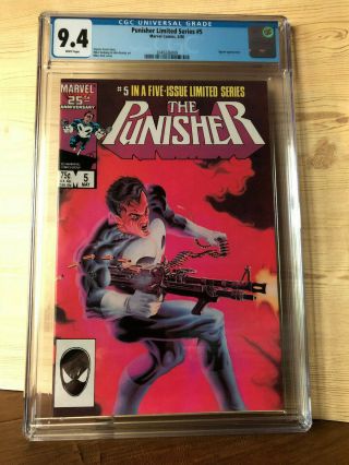 Punisher Limited Series 5 (may 1986,  Marvel) Cgc 9.  4 Jigsaw App White Pages