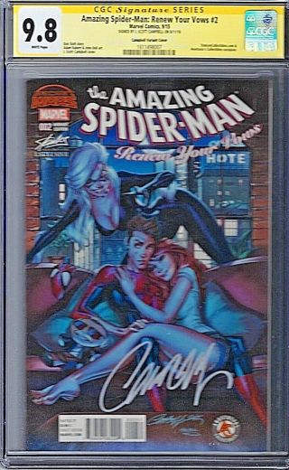 Spider - Man:renew Your Vows 2 Cgc 9.  8 J Scott Campbell Cover Ss