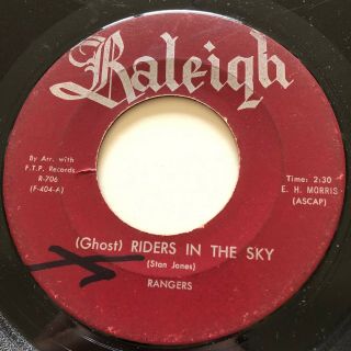 Rockabilly Rangers (ghost) Riders In The Sky Raleigh 45 Rare Canadian Pressing