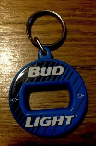 Vintage Budweiser Bud Light Bev Key Opener And Key Chain - Awesome