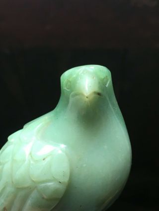 Fine Old Chinese Eagle Figure Carving Green Stone Price