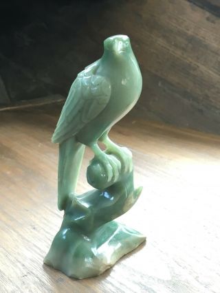 FINE Old Chinese Eagle Figure Carving Green Stone PRICE 2