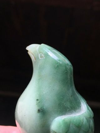 FINE Old Chinese Eagle Figure Carving Green Stone PRICE 3