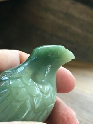 FINE Old Chinese Eagle Figure Carving Green Stone PRICE 5