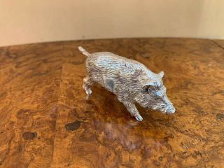 Collectible Marked Sterling Silver 925 Boar Figurine.