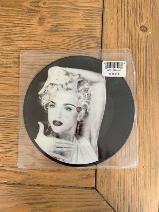 Vogue - Barcode Stickered Sleeve Madonna 7 " Vinyl Picture Disc Single Uk