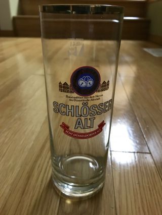 Schlosser Alt Echt Dusseldorfer Alt 0.  4 Litre Tall Bier Beer Glass Germany Gold