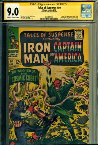 Tales Of Suspense 80 Cgc 9.  0 Ss By Stan Lee Classic Red Skull Cover Kirby Cvr