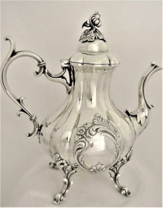 Vintage Silver Plate Winthrop Shield Embossed Repousse Teapot Coffee Pot
