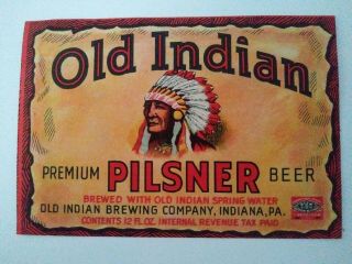 Pa - Irtp - Old Indian Pilsner - 12oz - Old Indian Brg Co - Indiana 89