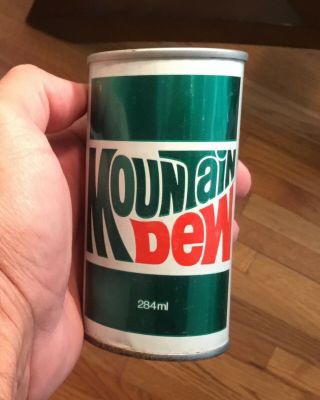 Old Mountain Dew Soda Pop Can 10 Oz Montreal Canada Advertising