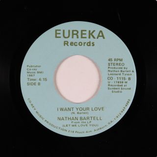 Modern Soul Boogie 45 - Nathan Bartell - I Want Your Love - Eureka - Vg,  Mp3