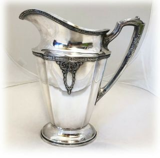 Fabulous VTG Silver Plate Art Deco Style Water Pitcher LADY ASTOR Wallace EPNS 2