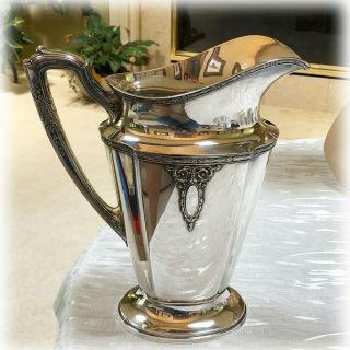 Fabulous VTG Silver Plate Art Deco Style Water Pitcher LADY ASTOR Wallace EPNS 5