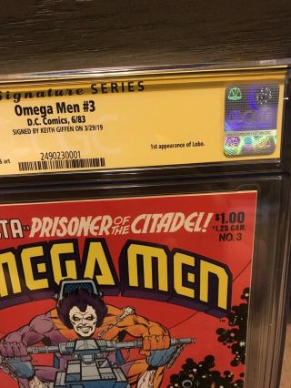 Omega Men 3 CGC 9.  4 Signed Keith Giffen First Appearance Of Lobo 3