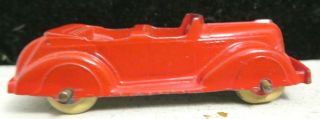 Vintage Tootsietoy 2 3/4 " 232 Red Open Touring Car Mfg 1947 - 1952 Paint