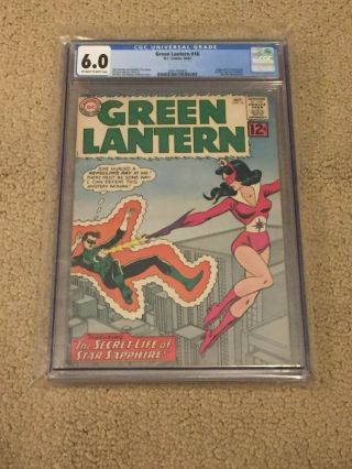 Green Lantern 16 Cgc 6.  0 Ow/white Pages (1st App Of Star Sapphire From 1962)