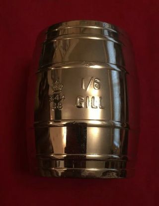 Vintage Silver Plated 1/6 Of A Gill Spirit Measure By Psv Ltd.  St.  Albans