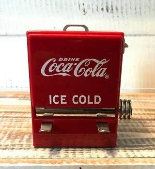 Vintage 1995 Coca - Cola Toothpick Dispenser Red Vending Machine Coke
