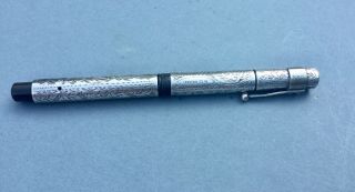 Antique Fountain Pen 1907 Solid Silver B 