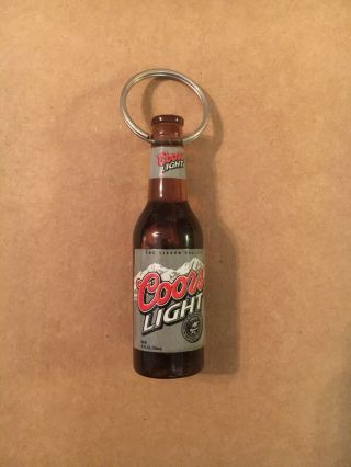 Coors Light Bottle Beer Advertising Promo Plastic Key Chain & Bottle Opener