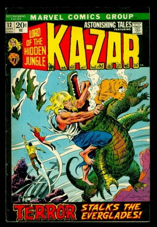 Marvel Comics Astonishing Tales 12 Ka - Zar 2nd Man - Thing Fn 6.  0