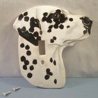 Older Ceramic Dalmatian Dog Single Light Switch