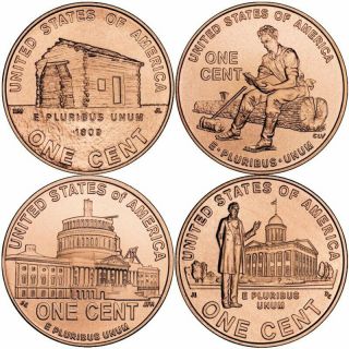 Lincoln Bicentennial Series 1 Oz.  999 Pure Copper Bu Round (s) 4 Designs